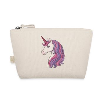 Pastell-Einhorn-Porträt Pink - Bio-Täschchen - Natur - Vorne
