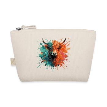 Highland Rind Aquarell – Color Splash Tierkunst - Bio-Täschchen - Natur - Vorne