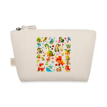 Cute Sports Dino Pattern, Dino Championship - Organic Pouch - nature - Front