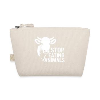 Cow Silhouette Stop Eating Animals - Organic Pouch - nature - Front