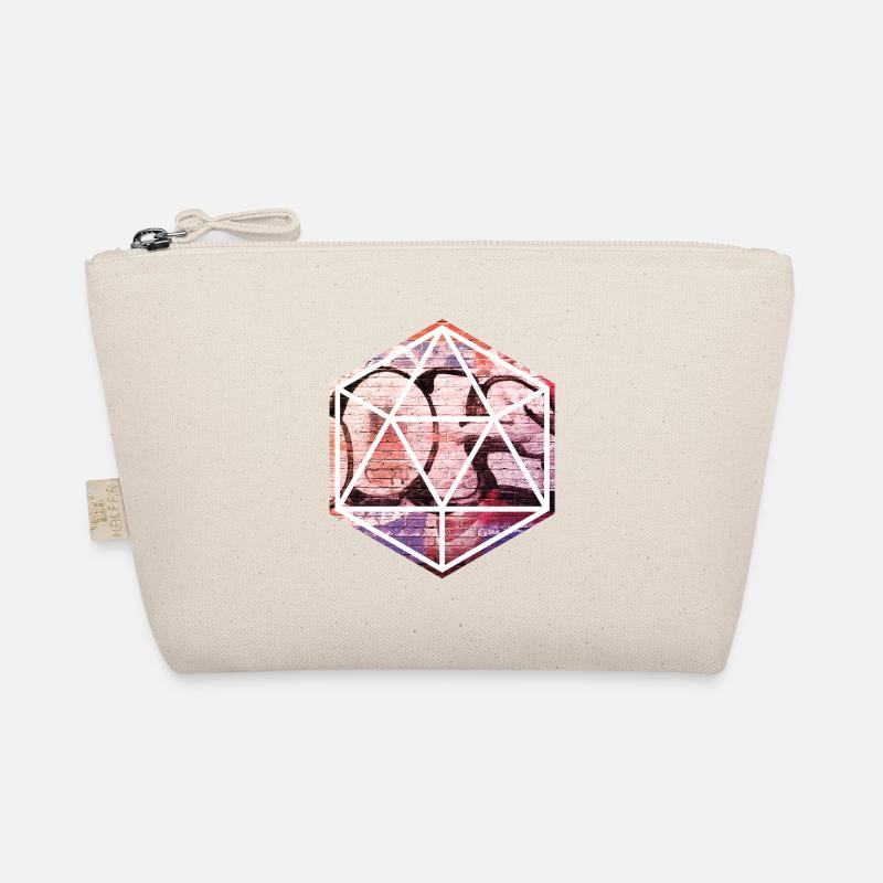 Geometric Graffiti Prism Over Brick Wall Organic Pouch