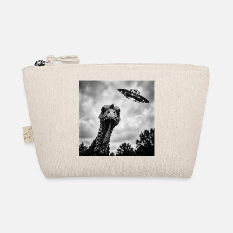 Turkey Meets UFO Funny Alien Encounter Organic Pouch