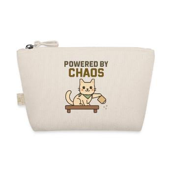Powered by Chaos - Freche Katze wirft Kaffee um - Bio-Täschchen - Natur - Vorne