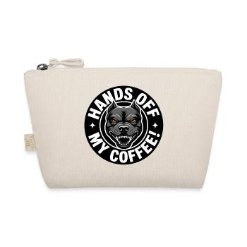 Lustiges Kaffee-Shirt mit wütendem Hund - Bio-Täschchen - Natur - Vorne