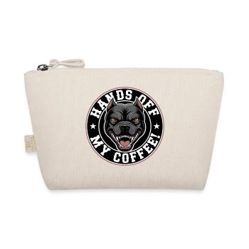 Lustiges Kaffee-Shirt mit wütendem Hund - Bio-Täschchen - Natur - Vorne