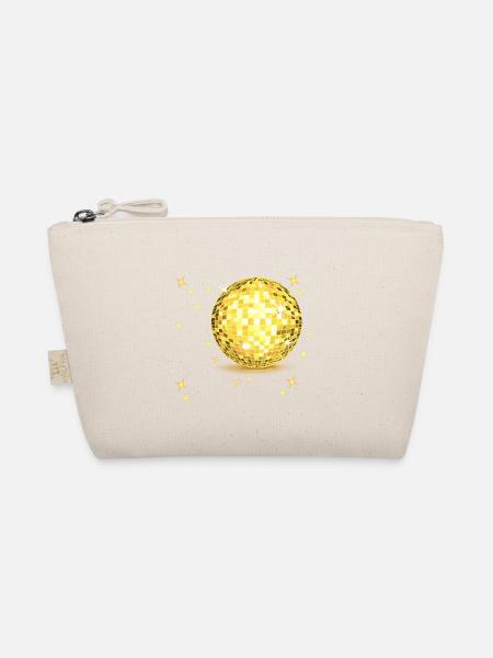 Golden Disco Ball Sparkle - Organic Pouch - nature - Front