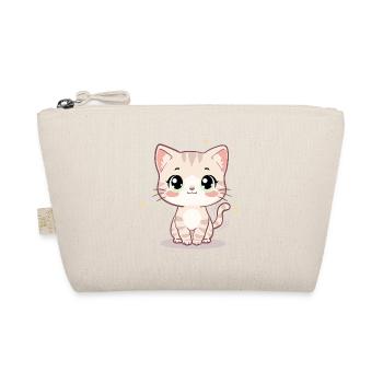 Niedliche Kawaii-Katzenillustration – Chibi-Kätzchen - Bio-Täschchen - Natur - Vorne