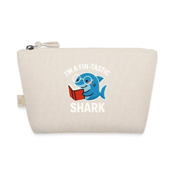 Fin-Tastic Shark reads book - Organic Pouch - nature - Front