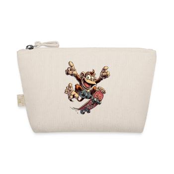 Skater Monkey Cool Comic Design in Streetwear Look - Organic Pouch - nature - Front