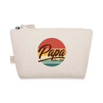 Papa Since 1959 Vintage Retro Sunset Fatherhood - Organic Pouch - nature - Front