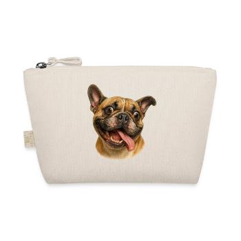 Cheerful dog head with tongue - Organic Pouch - nature - Front
