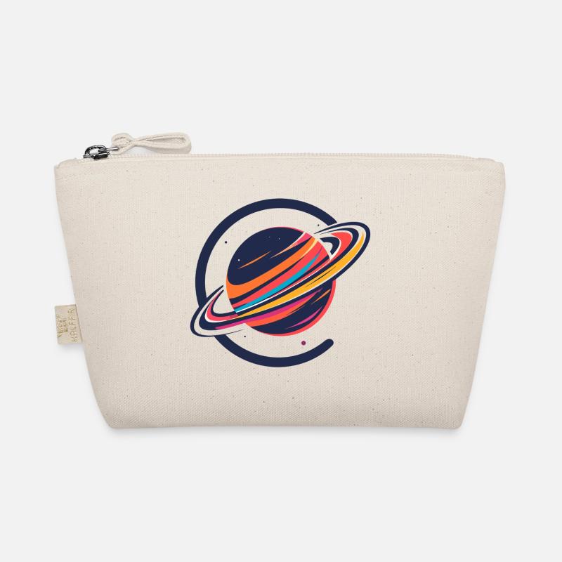 Bunter Planet mit Ringen Weltall Motiv Bio-Täschchen