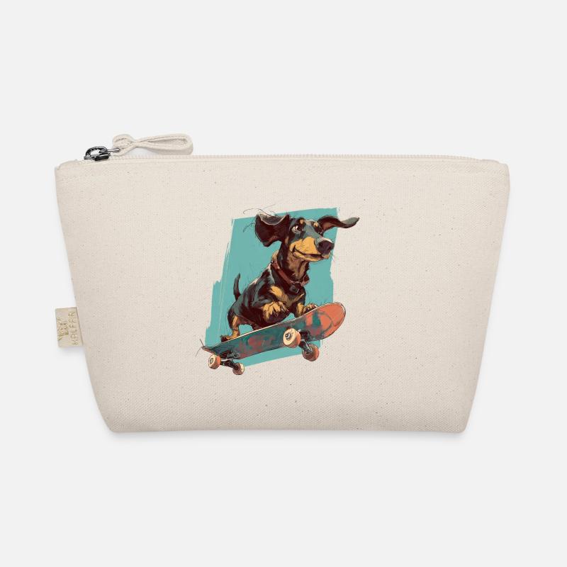 Skateboard Dachshund Organic Pouch