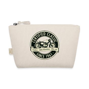 Vintage 1961, Biker Motorcycle Birthday Pullover Hoodie - Organic Pouch - nature - Front