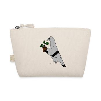 Pigeon with Plant – Minimal urban illustration - Organic Pouch - nature - Front