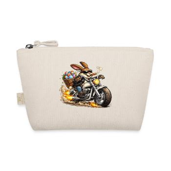 Osterhäschen auf Motorrad - Bio-Täschchen - Natur - Vorne