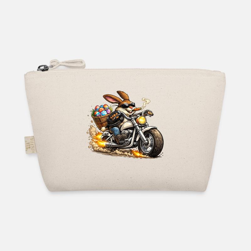 Easter bunny on motorcycle - Organic Pouch - nature