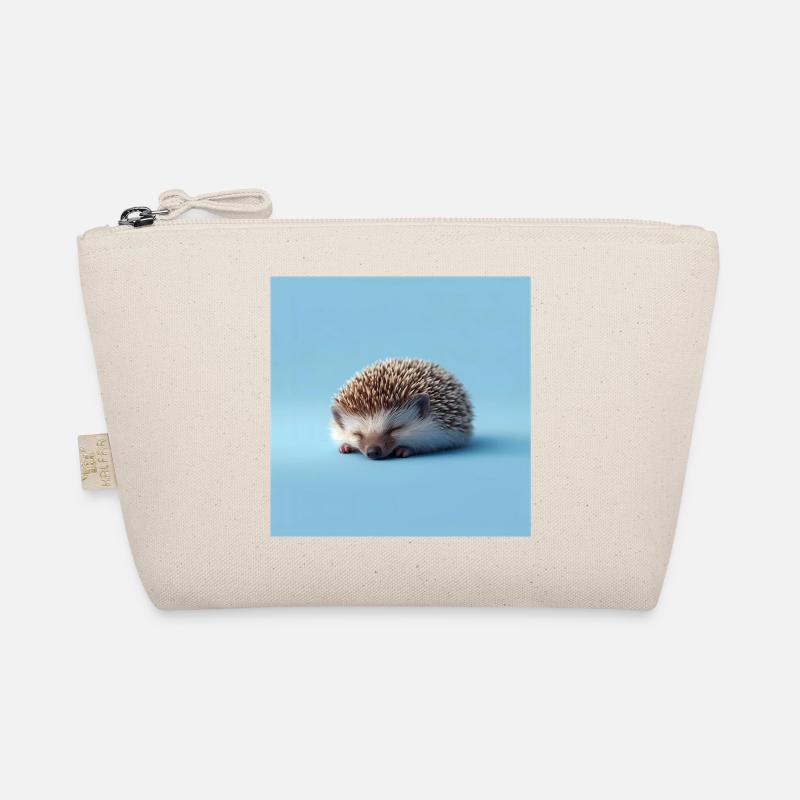 Blauer schlafender Igel Bio-Täschchen