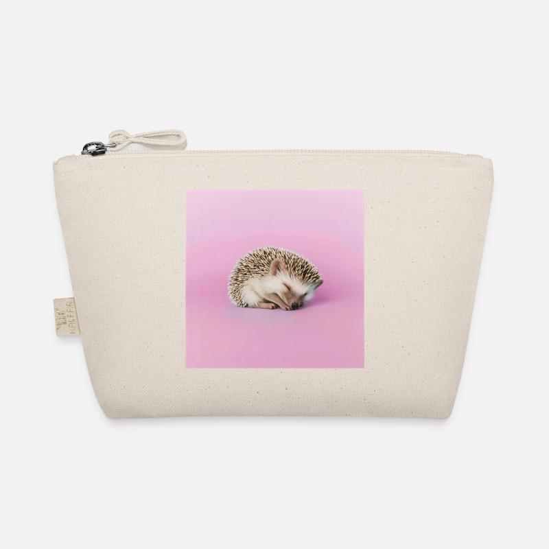 Schlafender Igel auf blassrosa Hintergrund Bio-Täschchen