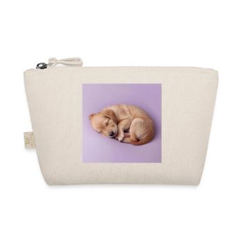 Sleeping Puppy on Lilac Background - Organic Pouch - nature - Front