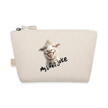 Fröhliches Lamm mit lächeln - my life is a joke - Organic Pouch - nature - Front