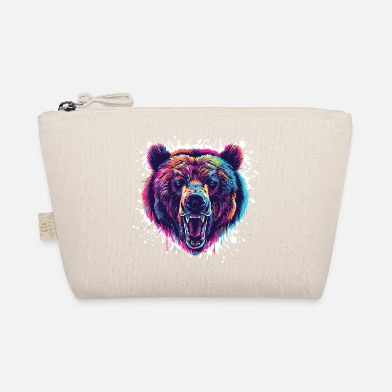 Éclaboussures de néon colorées en forme de tête d’ours Trousse biologique