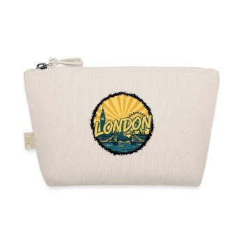 London City Skyline Tower Bridge Retro Badge - Organic Pouch - nature - Front