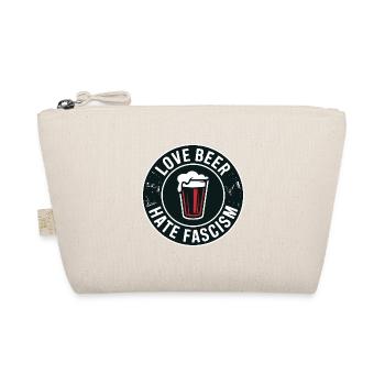 Love Beer, hate Fascism - Antifascist Merch - Organic Pouch - nature - Front