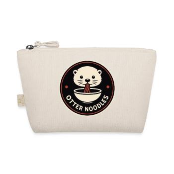Otter Noodles Emblem – Minimal Streetwear Badge - Organic Pouch - nature - Front