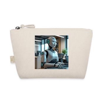Humanoid robot in blue office - Organic Pouch - nature - Front