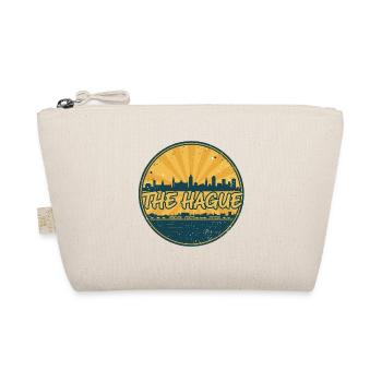 Die Haager Stadtsilhouette Vintage-Abzeichenkunst - Bio-Täschchen - Natur - Vorne