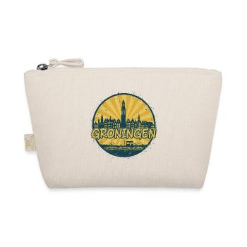 Groningen City Skyline Vintage Badge - Organic Pouch - nature - Front