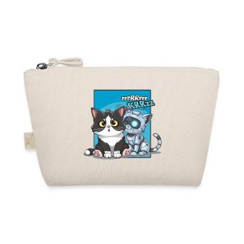 Cat and robot, humor, cartoon, comics - Organic Pouch - nature - Front