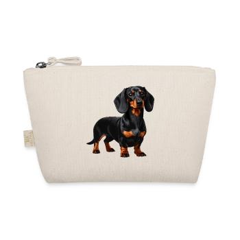 Teckel noir et beige - Chien saucisse - Trousse biologique - nature - Devant