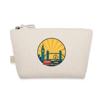 London City Skyline Big Ben Vintage Badge - Organic Pouch - nature - Front