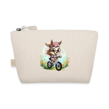 Floral wreath deer on bicycle - Organic Pouch - nature - Front