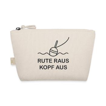 Rod out, head out – fishing motif - Organic Pouch - nature - Front