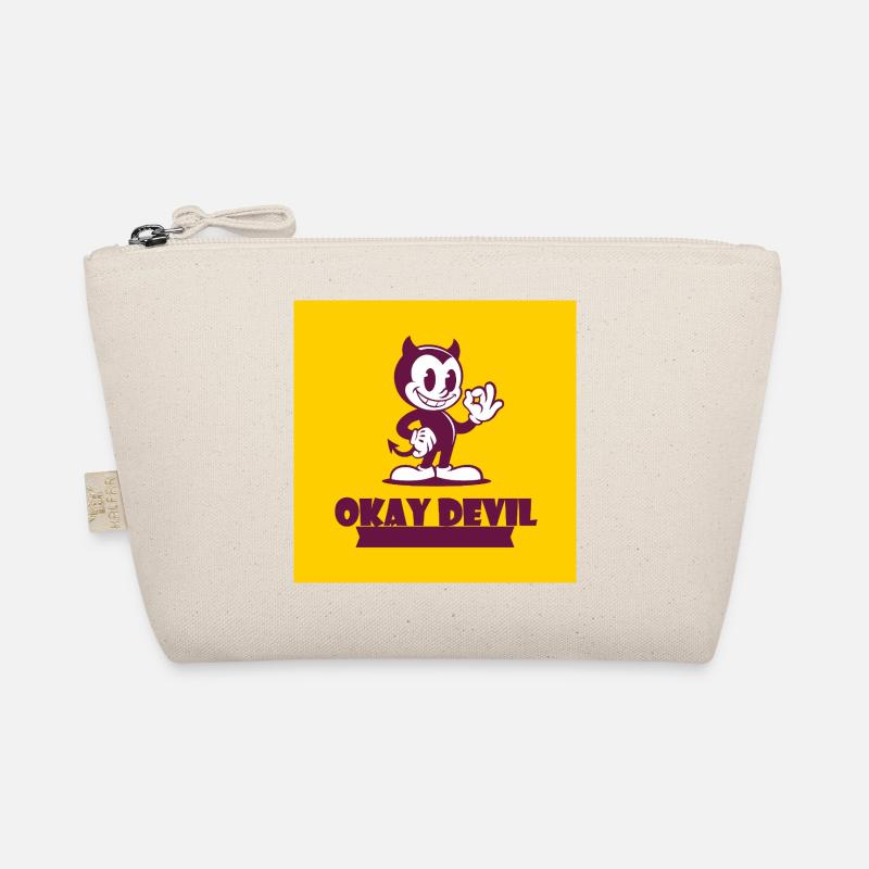 Okay Devil Mascot on Yellow - Organic Pouch - nature