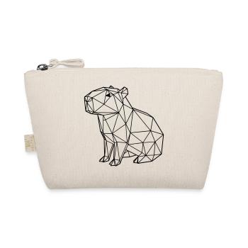 Capybara Geometric Origami Modern Animal Black - Organic Pouch - nature - Front
