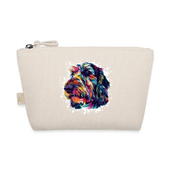Colorful Dog Portrait with Paint Splashes - Organic Pouch - nature - Front