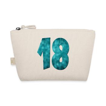Number Eighteen - 18th Birthday - Organic Pouch - nature - Front