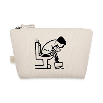 Funny man on toilet toilet humor - Organic Pouch - nature - Front