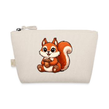 Cute squirrel motif with nut - Organic Pouch - nature - Front