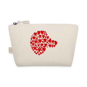 Dachshund Dogs - Head Heart - Organic Pouch - nature - Front
