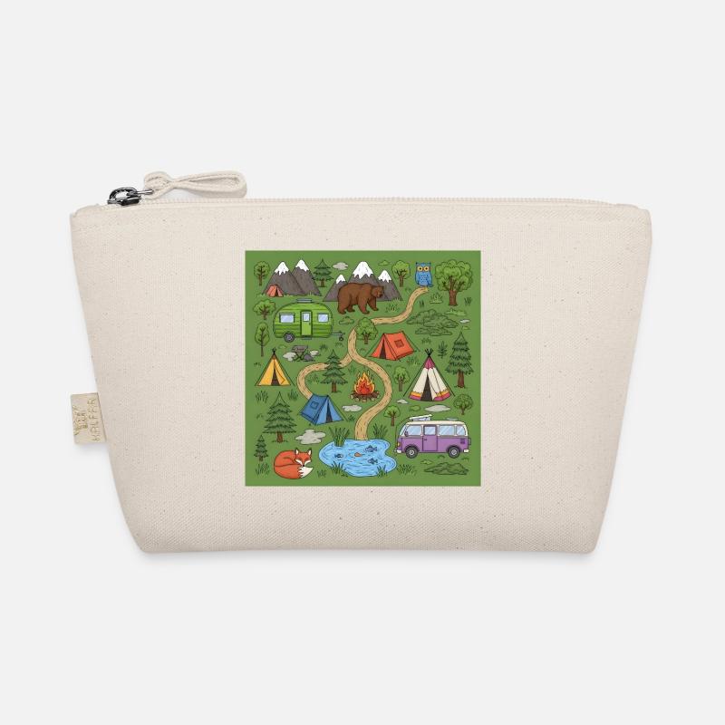 Waldcamping Abenteuer Illustration Bio-Täschchen