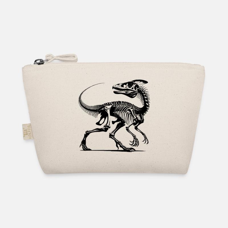 Dinosaur Raptor with Backbone Bones Organic Pouch