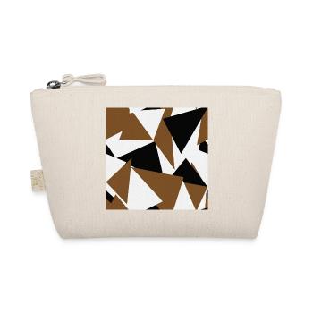 Brown Black Triangles Geometry - Organic Pouch - nature - Front