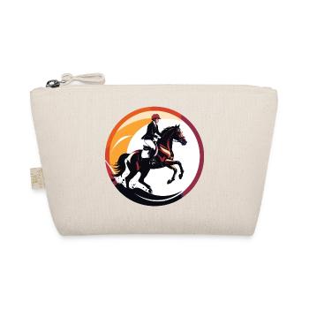 Equestrian Rider in the Field Circle Motif - Organic Pouch - nature - Front