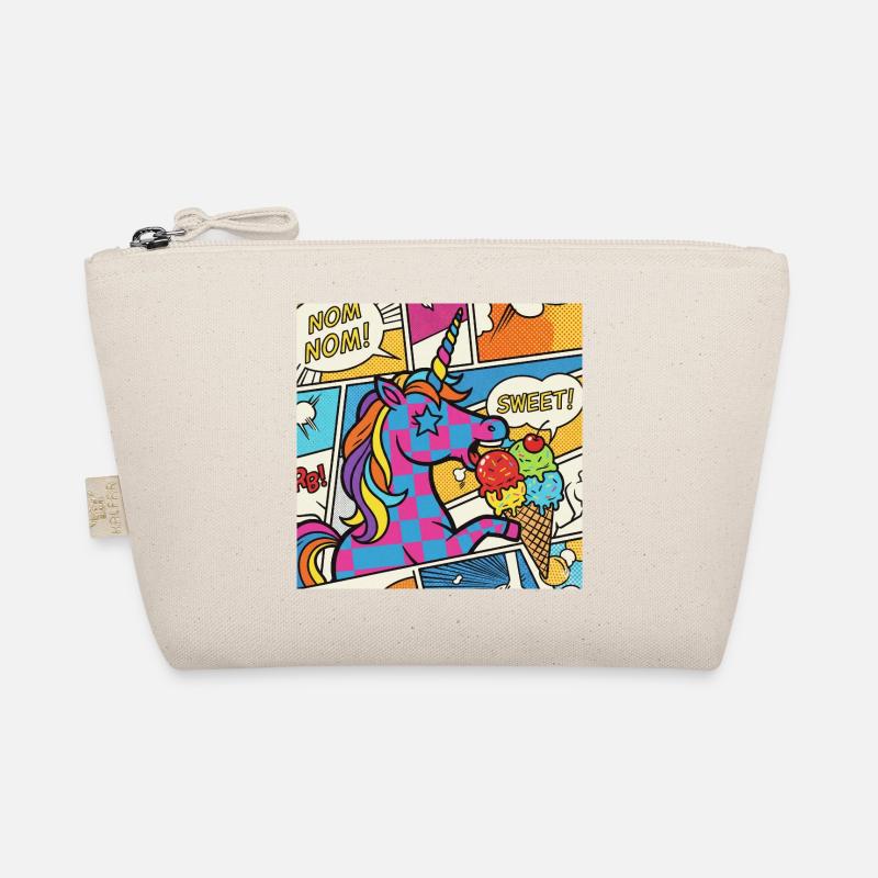 Einhorn-Pop-Art-Delight-Regenbogen - Bio-Täschchen - Natur