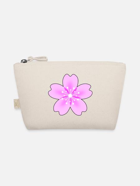Fleur rose avec des rayons néon - Trousse biologique - nature - Devant